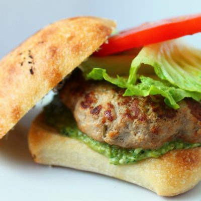 Turkey Burger with Caesar Pesto