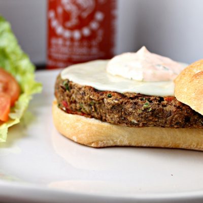 Black Bean Burger with a Sriracha Sauce