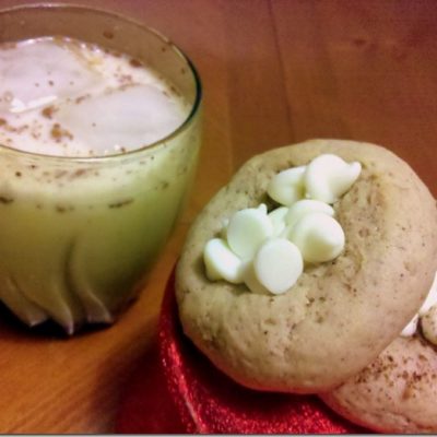 Eggnog Cookies with White Chocolate Topping