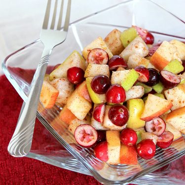 Apple Pear Slaw via Fabtastic Eats #apples #pears #cranberries #slaw #salad #fruit
