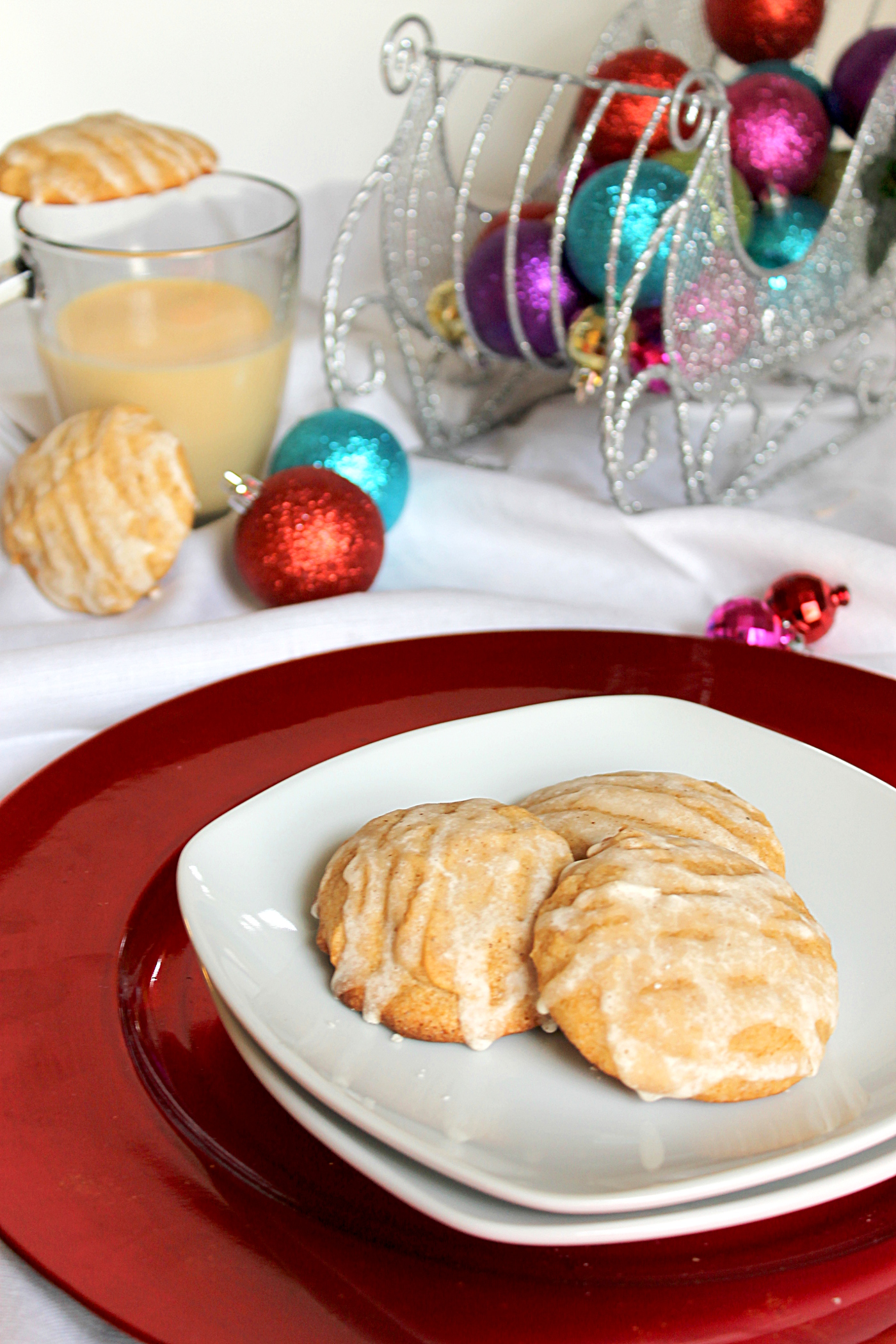 Eggnog Glazed Eggnog Cookies via Fabtastic Eats #cookies #eggnog