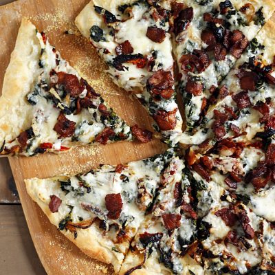 Bacon, Spinach, and Sundried Tomato Pizza
