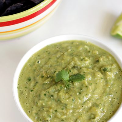 Roasted Tomatillo and Avocado Salsa Verde