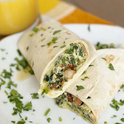 One Skillet Breakfast Burritos
