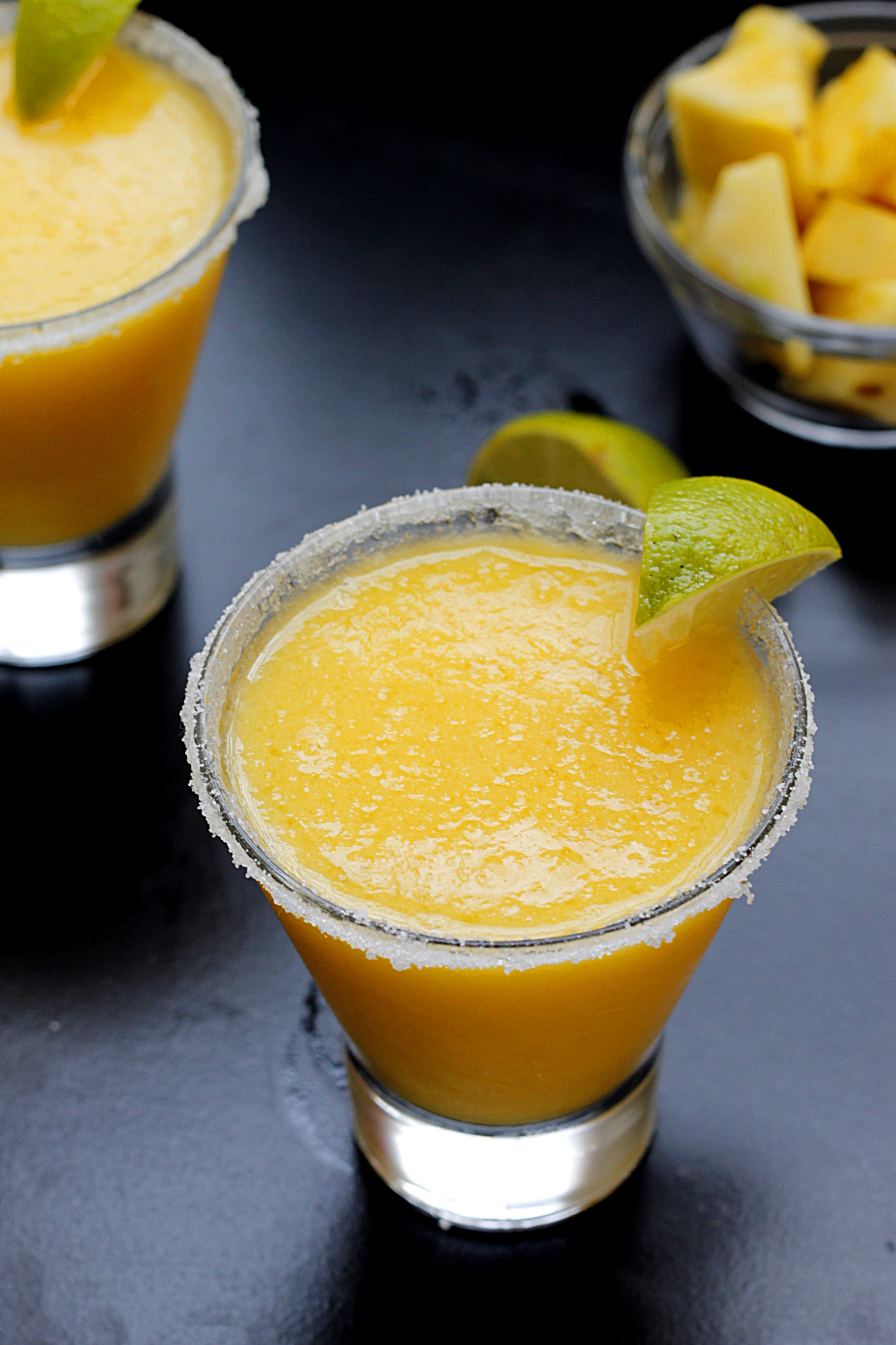 Frozen Pineapple Mango Margaritas | Fabtastic Eats