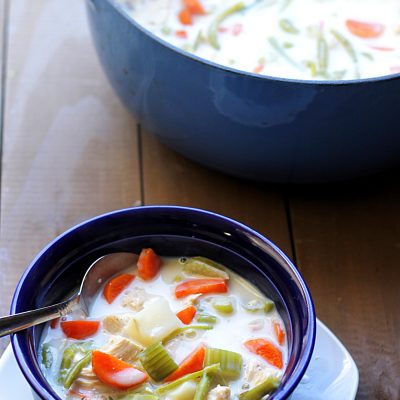 Skinny Chicken Pot Pie Soup
