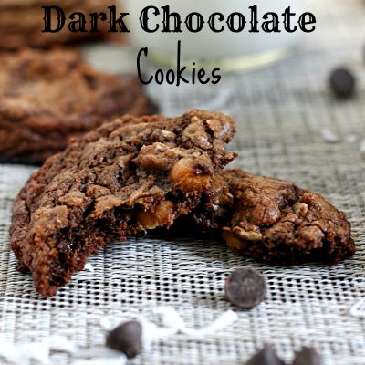 Espresso Caramel Coconut Dark Chocolate Cookies