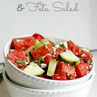 Watermelon Cucumber and Feta Salad