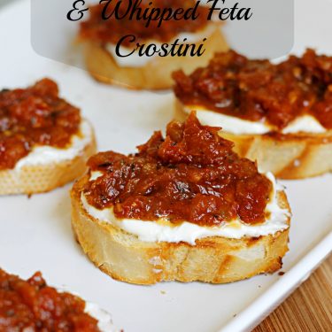 Sun-Dried Tomato Jam and Whipped Feta Crostini