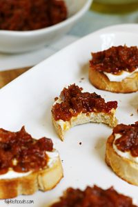 Sun-Dried Tomato Jam and Whipped Feta Crostini