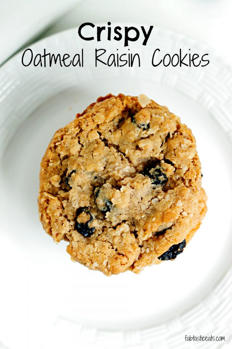 Crispy Oatmeal Raisin Cookies