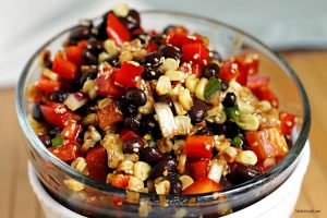 Hoisin-Sesame Glazed Roasted Corn and Black Bean Salsa