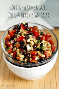 Hoisin-Sesame Glazed Roasted Corn and Black Bean Salsa
