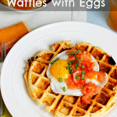 Cheddar Cornmeal Waffles with Eggs