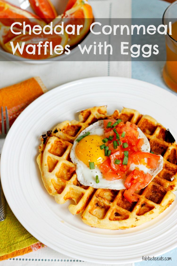 Cheddar Cornmeal Waffles with Eggs