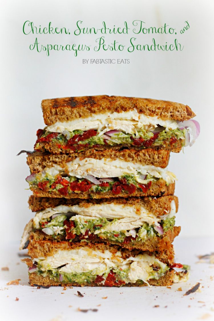 Chicken, Sun-dried Tomato, & Asparagus Pesto Sandwich | Fabtastic Eats