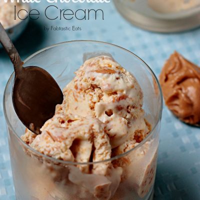 Peanut Butter Swirled White Chocolate Ice Cream