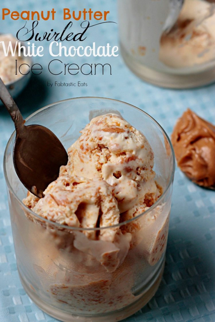 Peanut Butter Swirled White Chocolate Ice Cream