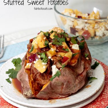 BBQ Pulled Pork & Nectarine Stuffed Sweet Potato