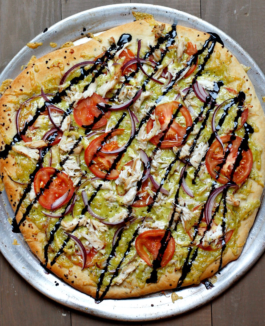 Chicken & Pesto Gouda Pizza