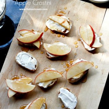 Cinnamon Whipped Feta and Honey Drizzled Apple Crostinis