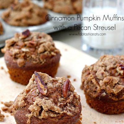 Cinnamon Pumpkin Muffins with a Pecan Streusel