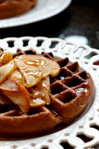 Apple Pie Waffles with a Cider Syrup