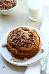 Pumpkin Brown Sugar Pecan Pancakes | Fabtastic Eats