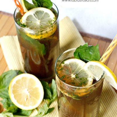 Basil Hibiscus Lemonade (Surprise Baby Shower for Liz!)