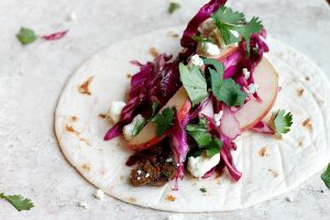 Cider Flank Steak Tacos with Red Cabbage Apple Slaw | Fabtastic Eats