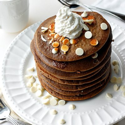 White Chocolate Gingerbread Pancakes