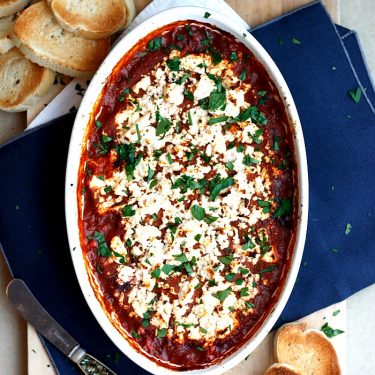 Baked Feta Romesco with Olive Tapenade | Fabtastic Eats