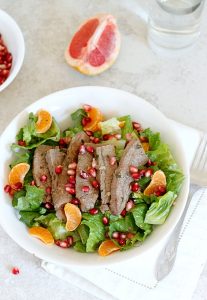 Citrus Flanksteak and Pomegranate Salad | Fabtastic Eats