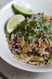 Pork Carnitas and Chimichurri Burrito Bowl | Fabtastic Eats