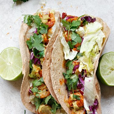 Spicy Shrimp Tacos with a Southwest Avocado Sauce | Fabtastic Eats