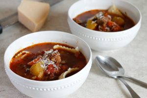 Spicy Sausage, Zucchini, and Cheese Ravioli Soup | Fabtastic Eats