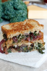 Caramelized Kale and Onion Grilled (Butter) Cheese | Fabtastic Eats