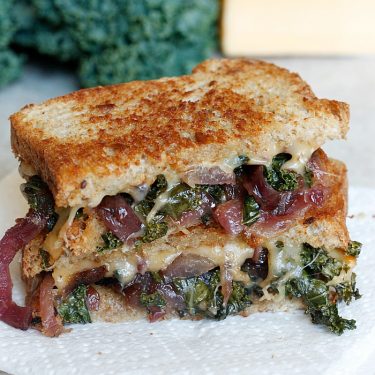 Caramelized Kale and Onion Grilled (Butter) Cheese | Fabtastic Eats