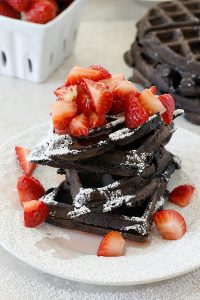 Chocolate Coconut and Strawberry Waffles | Fabtastic Eats