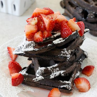 Chocolate Coconut and Strawberry Waffles | Fabtastic Eats