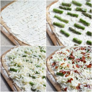 Four Cheese Asparagus and Pancetta Pizza with a Balsamic Glaze | Fabtastic Eats