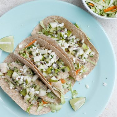 Crispy Tilapia Tacos with Spicy Cabbage Slaw and Pear-Kiwi Salsa | Fabtastic Eats