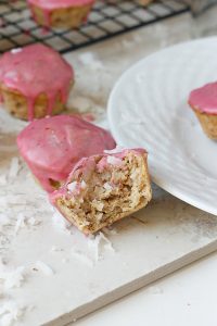 Blood Orange Glazed Coconut Whole Wheat Mini Muffins | Fabtastic Eats