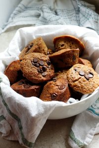Banana Chocolate Chip Whole Wheat Muffins (Healthier!) | Fabtastic Eats
