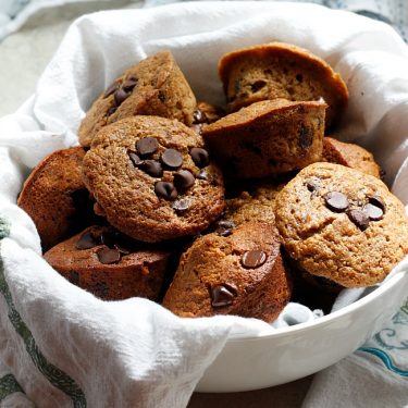 Banana Chocolate Chip Whole Wheat Muffins (Healthier!) | Fabtastic Eats