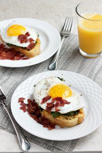 Two Cheese French Toast with Garlic Kale and Egg | Fabtastic Eats