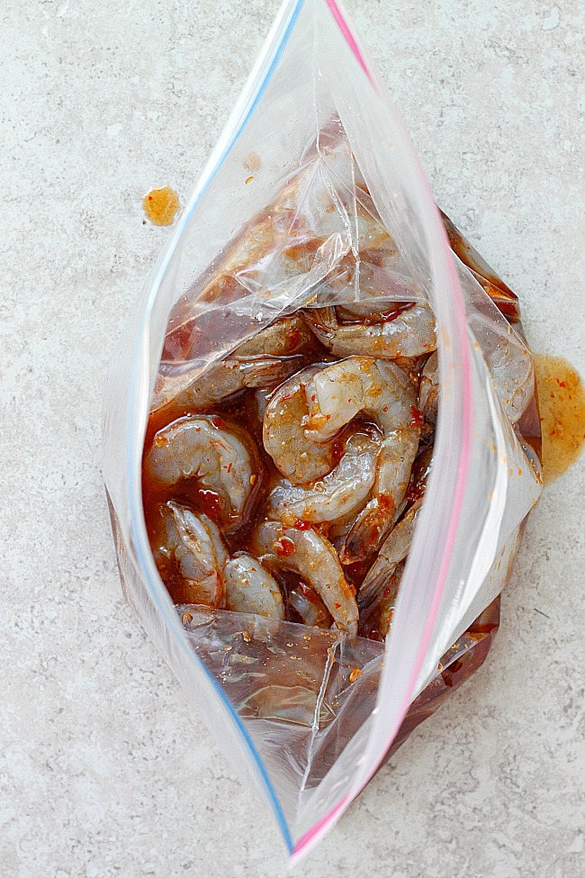 Grilled Thai Shrimp and Peaches | Fabtastic Eats