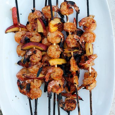 Grilled Thai Shrimp and Peaches | Fabtastic Eats