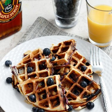 Blueberry Ricotta Waffles | Fabtastic Eats
