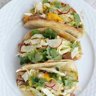 Thai Pork Tacos with Mango Radish Slaw | Fabtastic Eats
